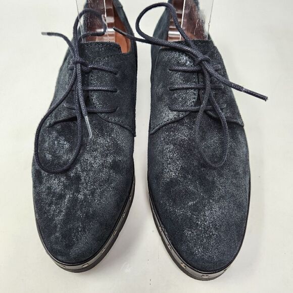 HISPANITAS Black Suede Loafers Size 36 - Picture 2 of 11